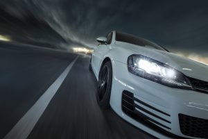 Golf GTI während der Fahrt